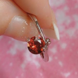 Sparkling Ruby Precious Stone CZ bling ring size 7